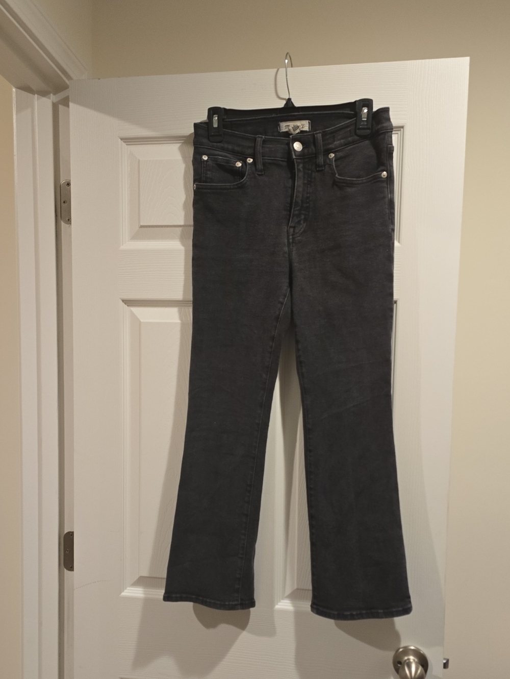 Madewell Washed Black High-Rise Flare Jeans CALI Demi Boot